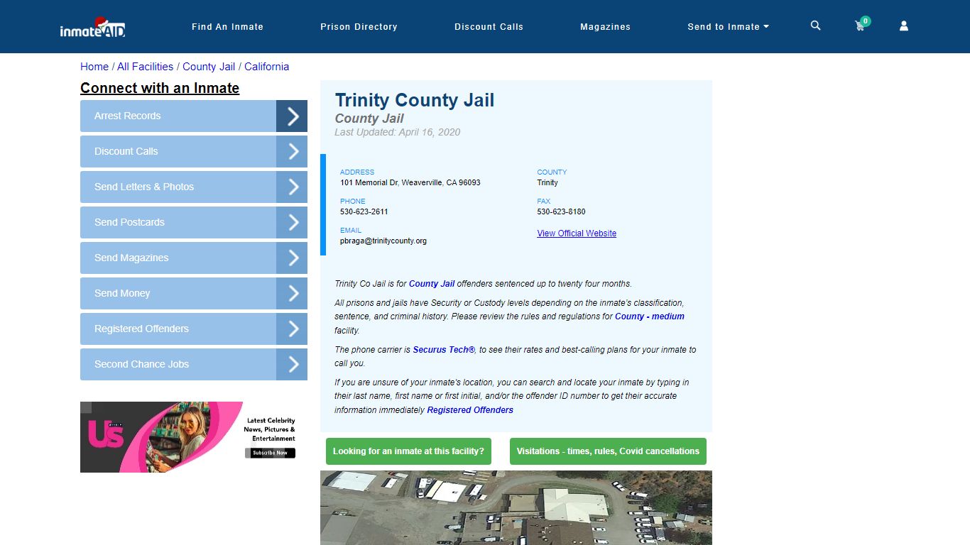 Trinity County Jail - Inmate Locator - Weaverville, CA